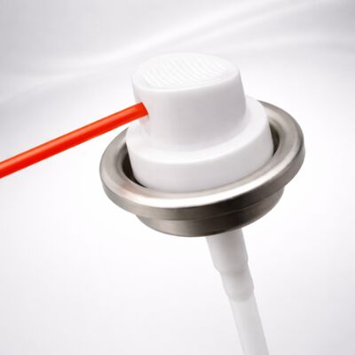 360° Spray Valve with Metal Tinplate Construction for Multi-Position Aerosol Dispensing